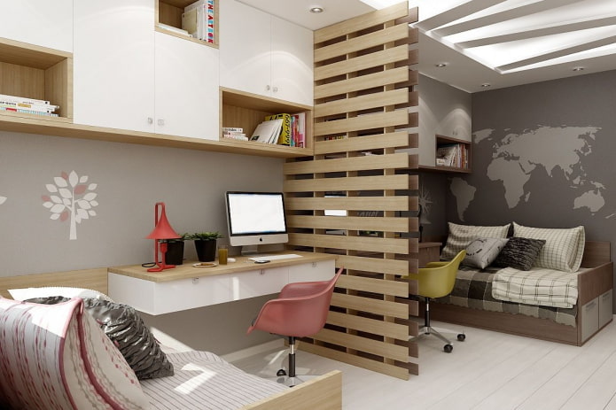 zoneamento de um quarto infantil para dois meninos