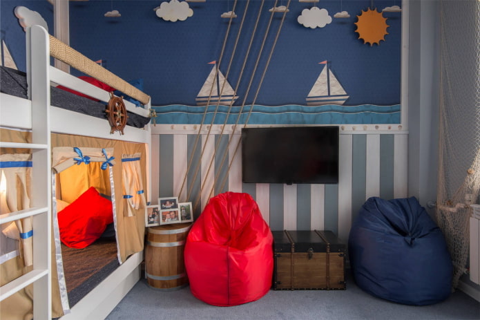 Estilo náutico em um quarto infantil