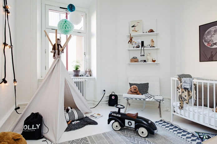 quarto de bebê em estilo escandinavo
