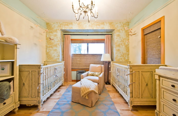 quarto de bebê em estilo shabby chic