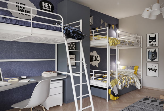 mobiliando um quarto para três crianças