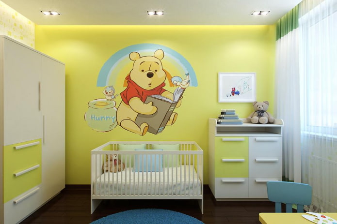 quarto infantil em um Khrushchevka para um recém-nascido 
