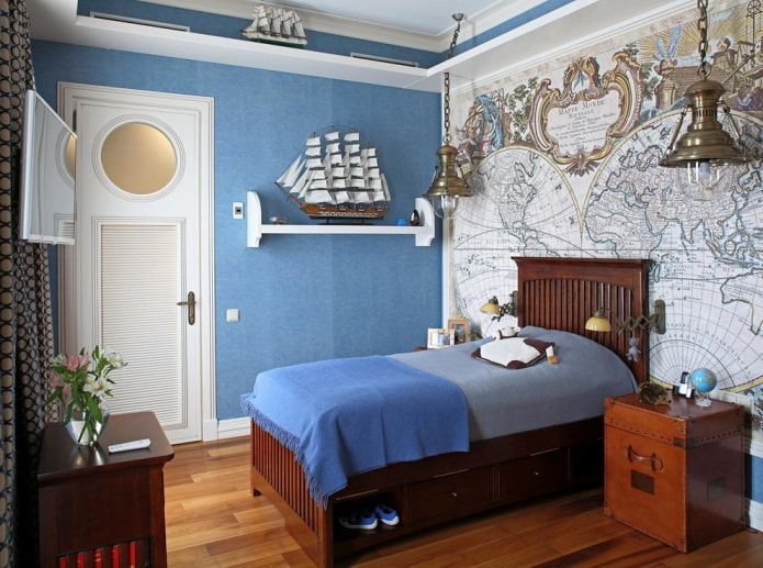 decoração de quarto infantil em estilo náutico