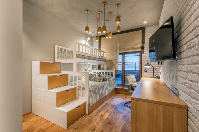 decoração de quarto infantil em estilo industrial