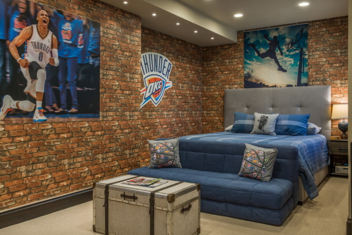 interior de quarto de adolescente em estilo loft