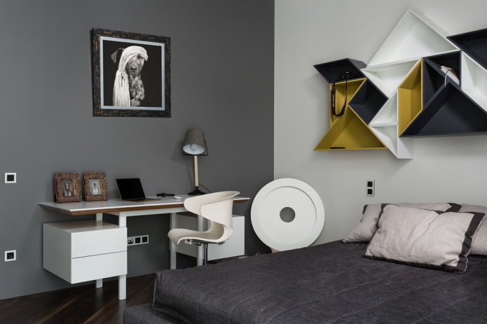 interior do quarto de um adolescente em estilo loft