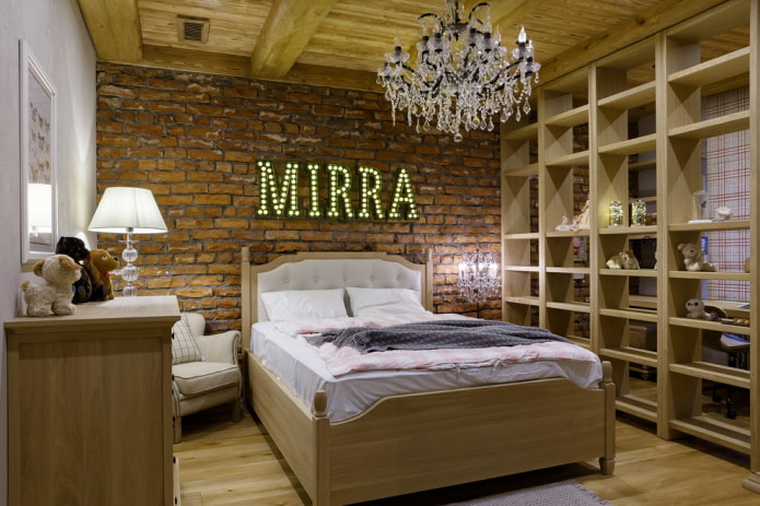 interior de um quarto de menina em estilo loft