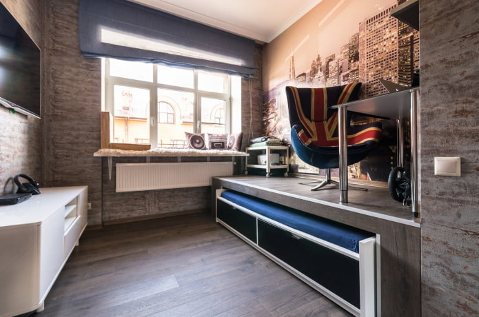 decoração de quarto infantil em estilo industrial