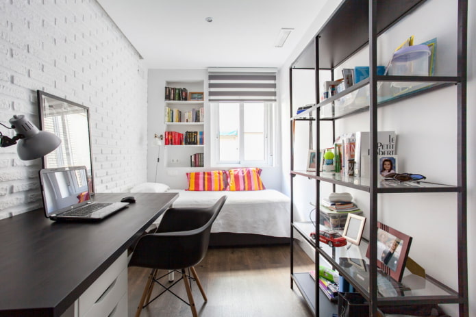 esquema de cores de um quarto infantil em estilo industrial