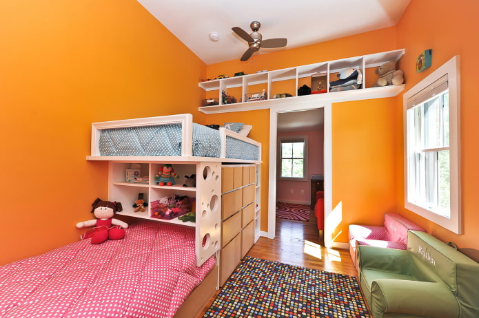 modelo de beliche em quarto infantil para crianças de sexos diferentes