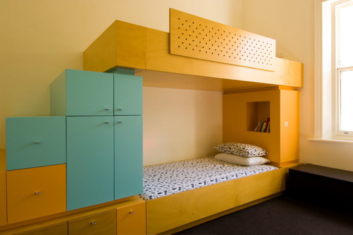 beliche amarelo em quarto de criança