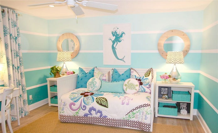 quarto de bebê turquesa para menina