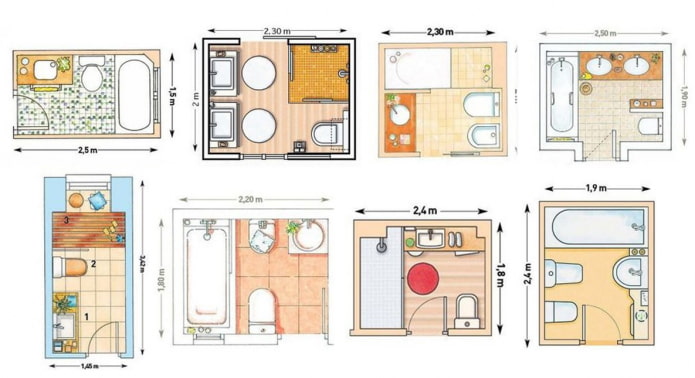 Opções de layout para banheiros pequenos