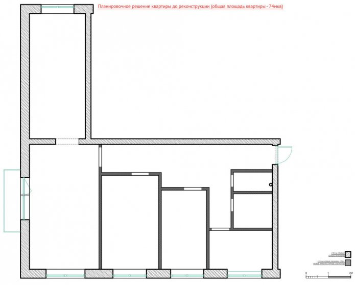 esquema de um apartamento de 4 cômodos
