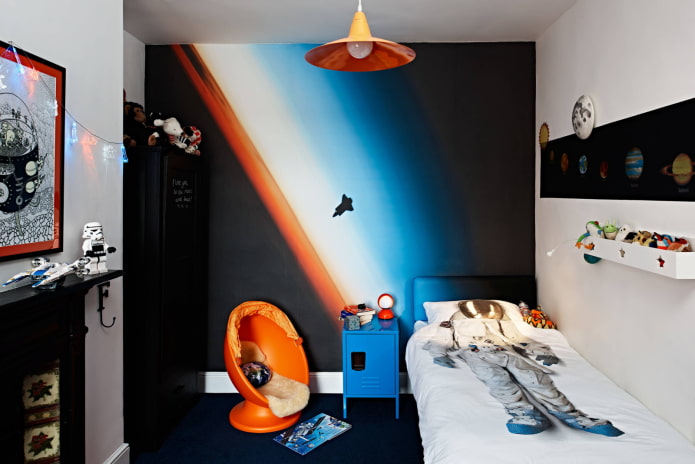 Quarto no estilo espacial