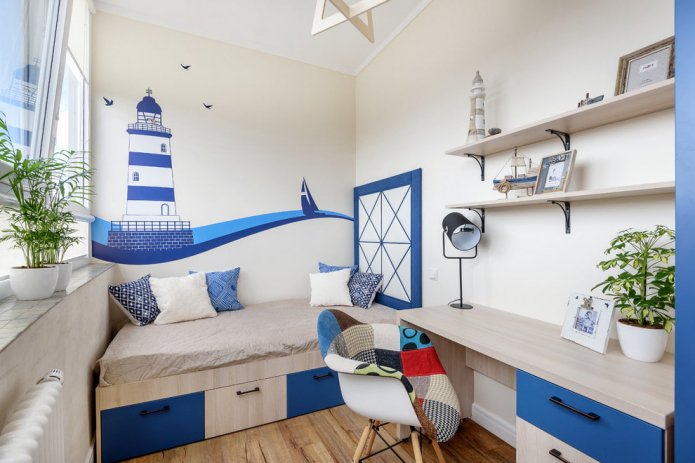 Quarto infantil para um estudante