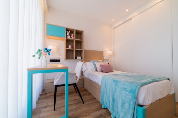 arranjo de um quarto infantil de 9 quadrados