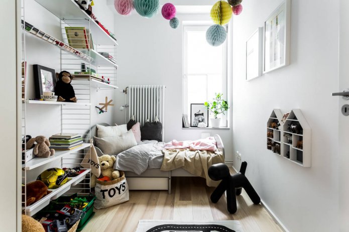 Design de quarto de 9 quadrados para menino