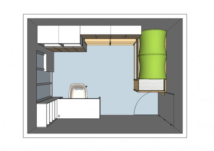 layout de quarto infantil com 9 quadrados
