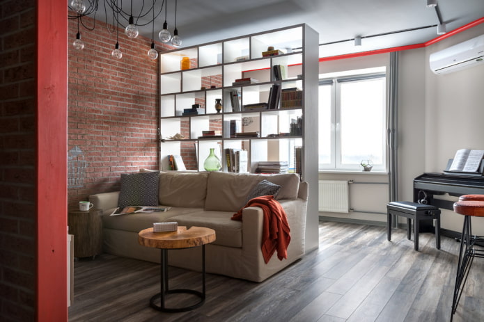 zoneamento de uma sala de estar de 16 m²