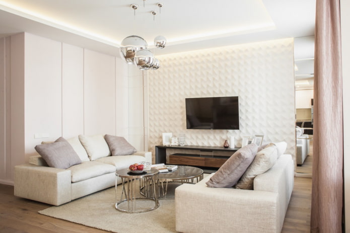 arranjo de móveis em uma sala de estar de 16 m²