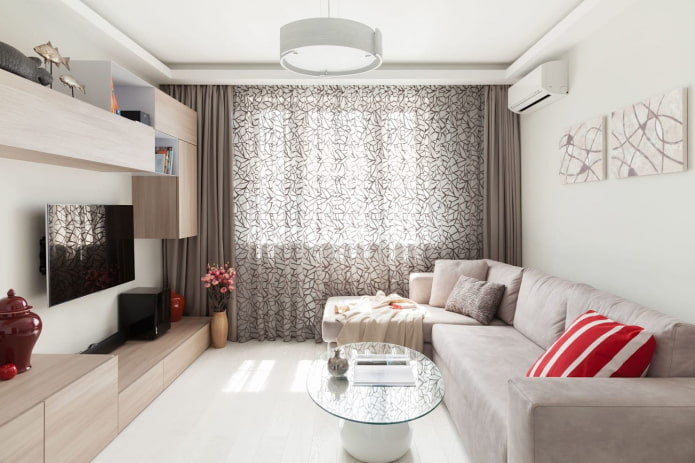 sala de estar em cores claras