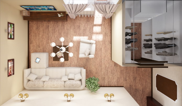 Sala de estar com camarim