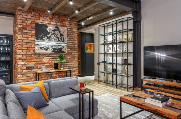 Sala de estar estilo loft