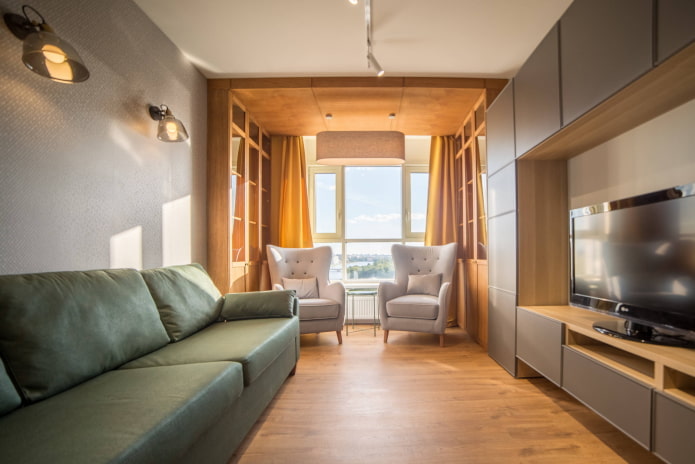 Sala de estar retangular