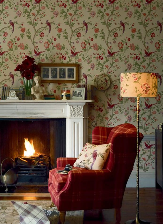 poltrona bergere, lareira