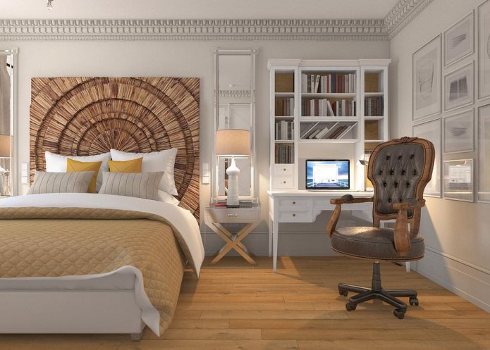 quarto com local de trabalho