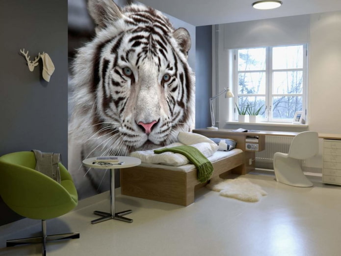 papel de parede fotográfico com um tigre