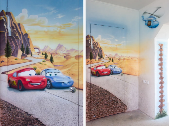 papel de parede com foto na porta