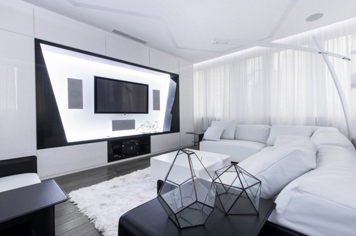 sala de estar em estilo high-tech
