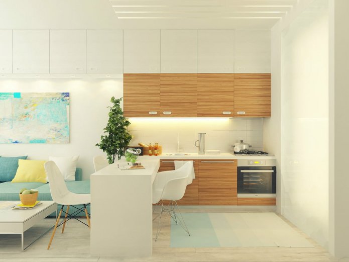 Projeto de design de um estúdio de 29 m².