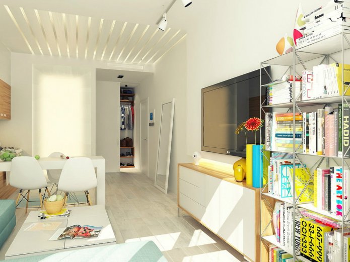 projeto de design de um estúdio de 29 m².