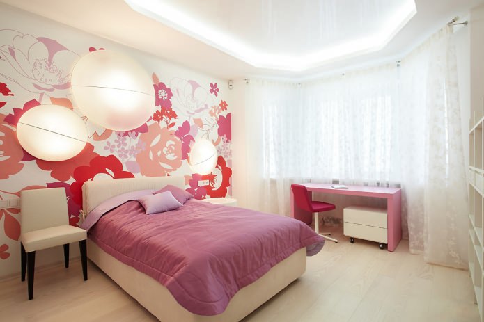 Quarto branco e rosa