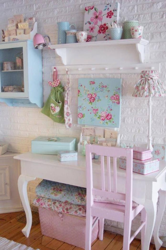 local de trabalho em estilo shabby chic