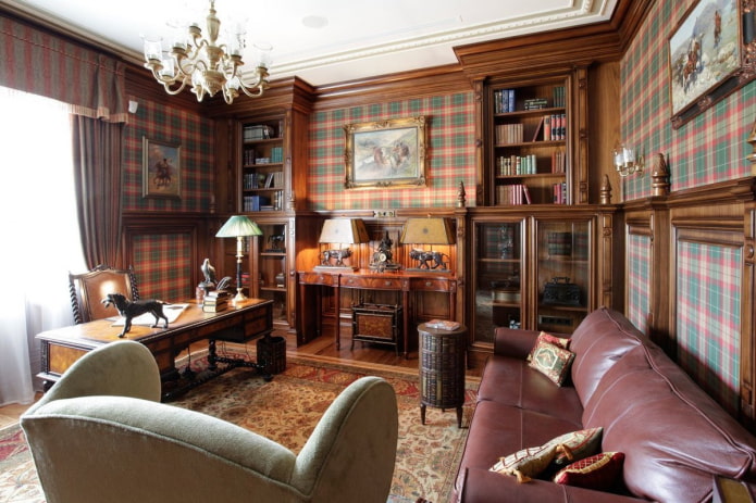 interior de um escritório no estilo inglês