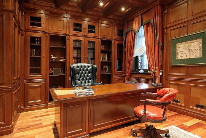 interior de um escritório no estilo inglês