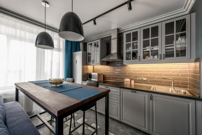 conjunto de cozinha no interior de uma cozinha de 10 m²