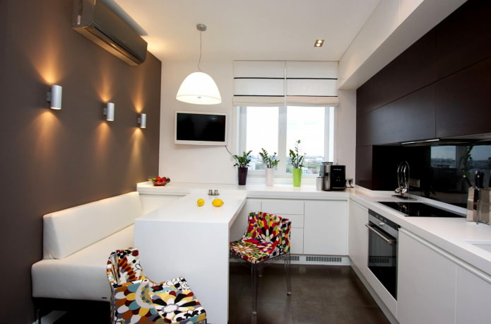 Layout de cozinha de 10 m²