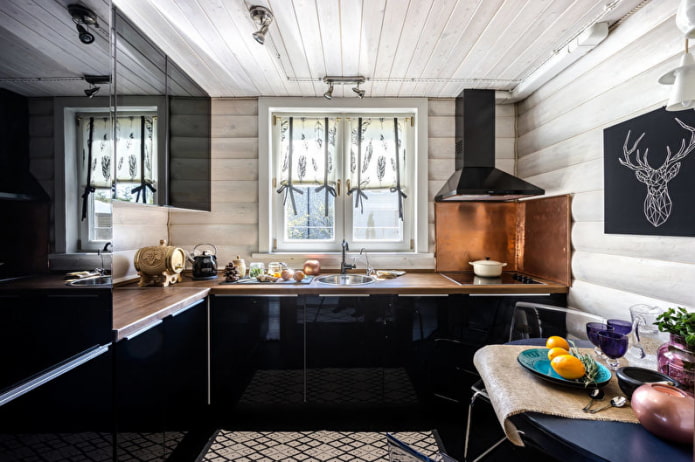 conjunto de cozinha preto