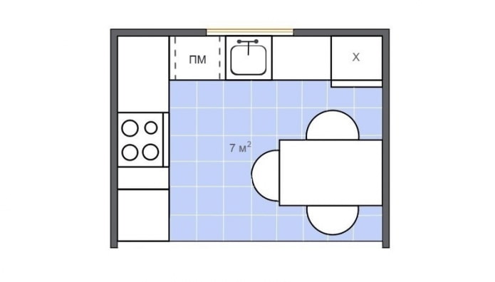 layout de cozinha de canto