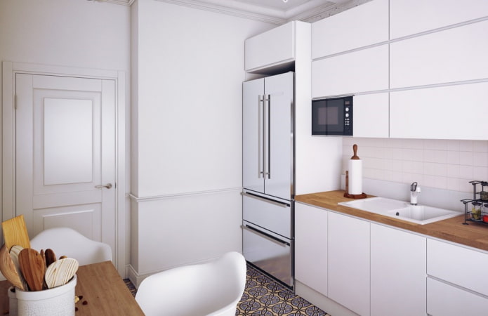 geladeira na cozinha de 8 m²