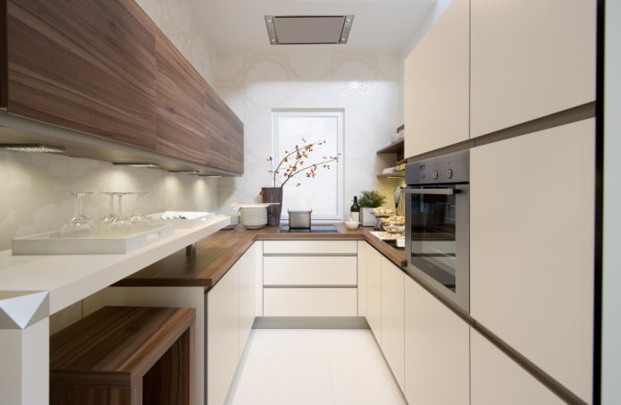 área de cozinha de 8 m² em estilo minimalista