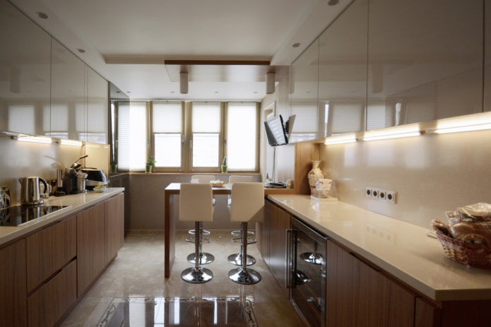 planejando uma cozinha combinada com uma loggia