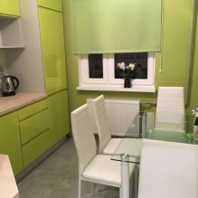 Design de cozinha com papel de parede verde: 55 fotos modernas no interior - 15