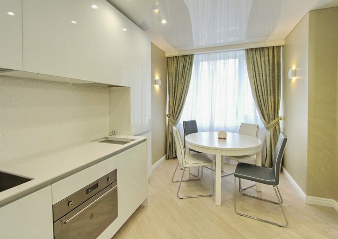 Cortinas de Cozinha com Papel de Parede Verde