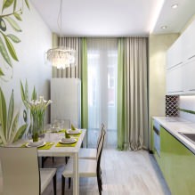 Design de cozinha com papel de parede verde: 55 fotos modernas de interiores-0